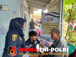Dokkes Polres Bogor Laksanakan Bhakti Kesehatan Tanggap Bencana di Rancabungur
