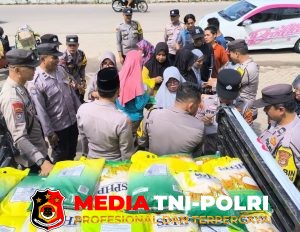 Polres Lampung Timur Gelar Gerakan Pangan Murah di Pasar Sukadana