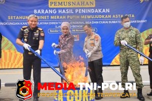 Puluhan Juta Batang Rokok Dan Ribuan Liter Miras Dimusnahkan, Polda Lampung Dan Beacukai Sinergi Berantas Barang Ilegal