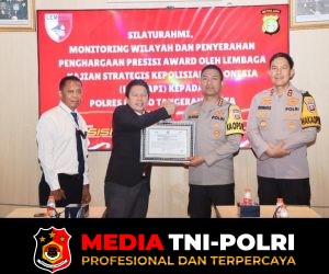 Kapolres Metro Tangerang Kota Terima Penghargaan Presisi Award dari LEMKAPI