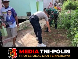 Bhabinkamtibmas Bersama Babinsa Laksanakan Coolling System Dalam Rangka Kegiatan Kerja Bakti Bersama Warga.