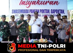 Polri Hadir Dukung Ketahanan Pangan, Amankan Tasyakuran Panen Raya di Seputih Raman