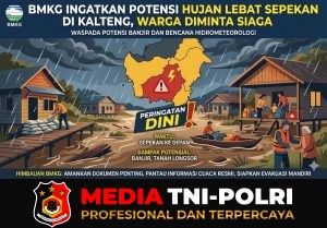 BMKG Ingatkan Potensi Hujan Lebat Sepekan di Kalteng, Warga Diminta Siaga