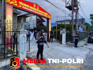 Jamin Keamanan Ibadah Paskah, Kompi 3 Batalyon B Pelopor Intensifkan Patroli ke Gereja
