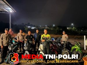 11 Unit Motor Terjaring Penertiban Kendaraan Tidak Standar yang Digelar Polsek Hanau