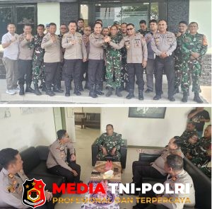 Perkuat Sinergitas TNI-Polri, Polsek Cikarang Timur dan Cikarang Selatan Sambangi Koramil 08 Lemahabang