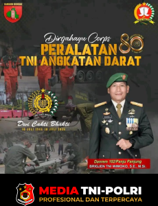 Danrem 102/Pjg Ucapkan Selamat Dirgahayu Corps Peralatan TNI AD ke-80