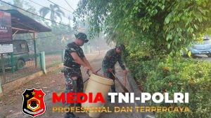 Ciptakan Rasa Nyaman Saat Bekerja, Personel Kodim 1015/Sampit Laksanakan Pembersihan Pangkalan