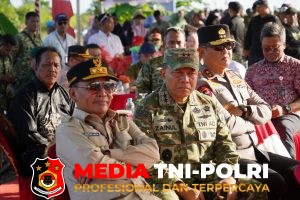 Perkuat Ketahanan Pangan Nasional, Dandim 1015/Sampit dampingi Pangdam XXII/TB bersama Gubernur Kalteng dan Kapolda Kalteng Hadiri Panen Raya Padi