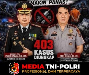 Tak Ada Tempat untuk Narkoba, 403 Kasus Berhasil Diungkap Polresta Deli Serdang