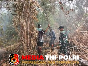 Koramil 1011-08/Mantangai Bersama Instansi Terkait Padamkan Karhutla, Cegah Api Meluas