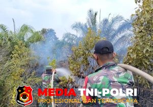 Babinsa Koramil 1015-10/Telaga Pulang Berperan Langsung Dalam Penanganan Karhutla di Wilayah