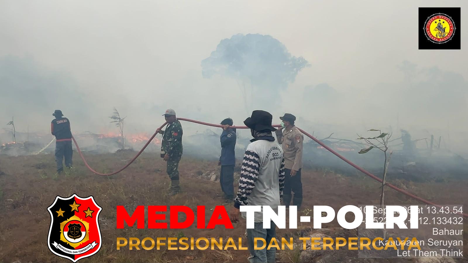 Polsek Hanau - Cegah Api Merambat, Polsek Hanau Tangani Karhutla di Desa Bahaur