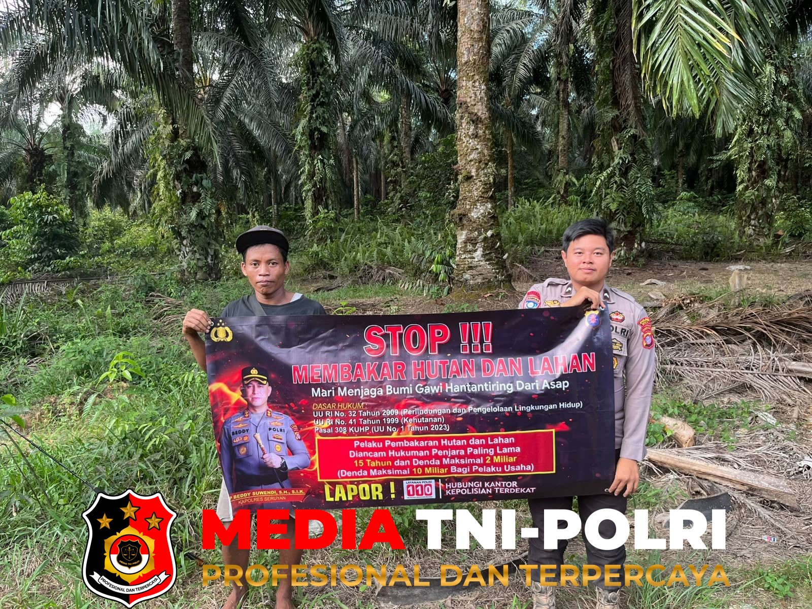 Personel Pospol - Personel Pospol Batu Agung Gelar Sosialisasi Bahaya Pembakaran Hutan dan Lahan