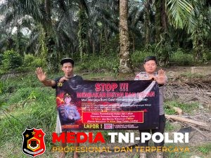 Personel Pospol Batu Agung Gelar Sosialisasi Bahaya Pembakaran Hutan dan Lahan