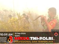 Karhutla - Cegah Kebakaran Lahan Meluas, Tim Satgas Karhutla Padamkan Hotspot di Desa Pembuang Hulu I