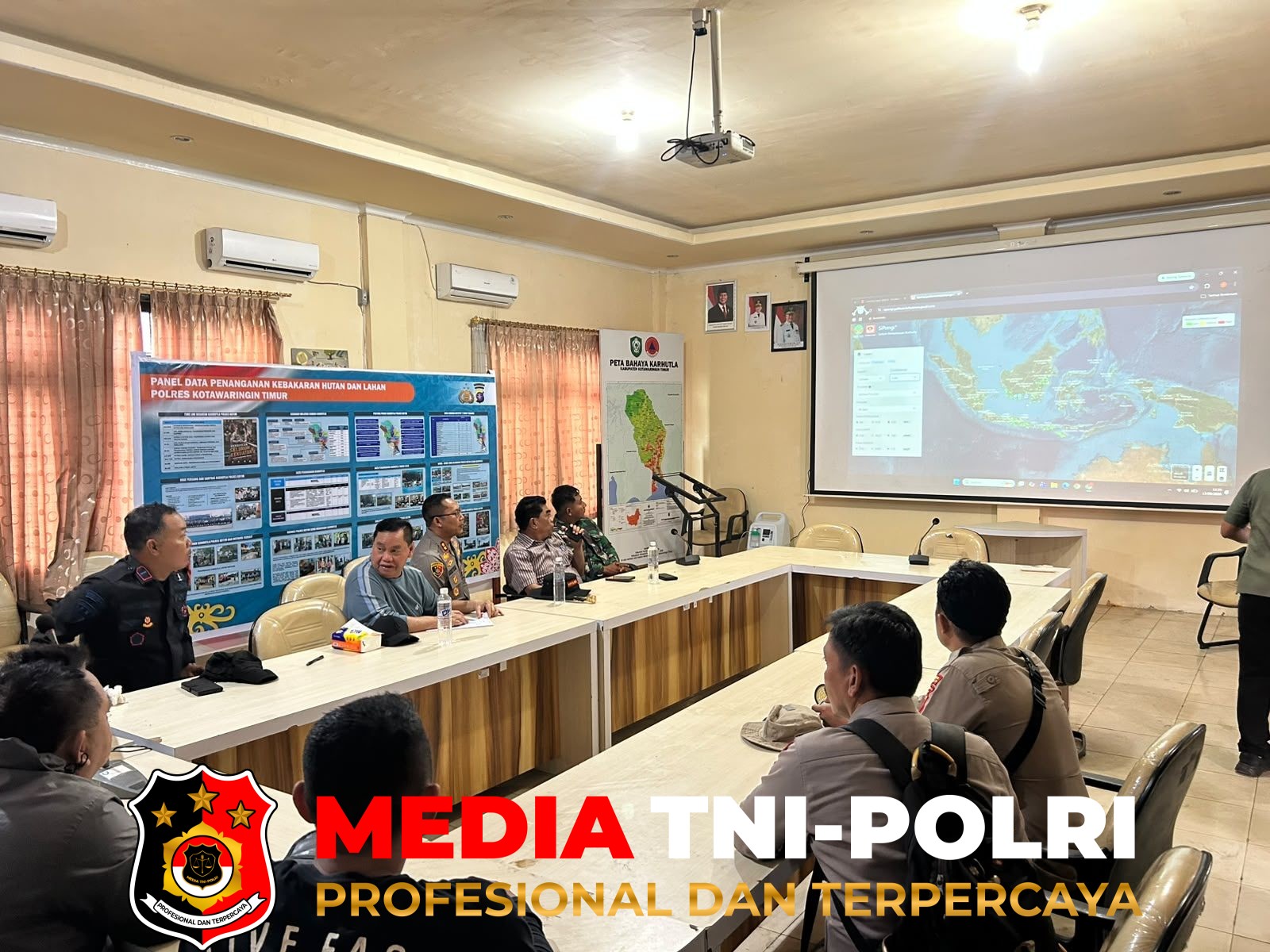 Karhutla - Kapolres Kotim Bersama Bupati Monitoring Karhutla di BPBD