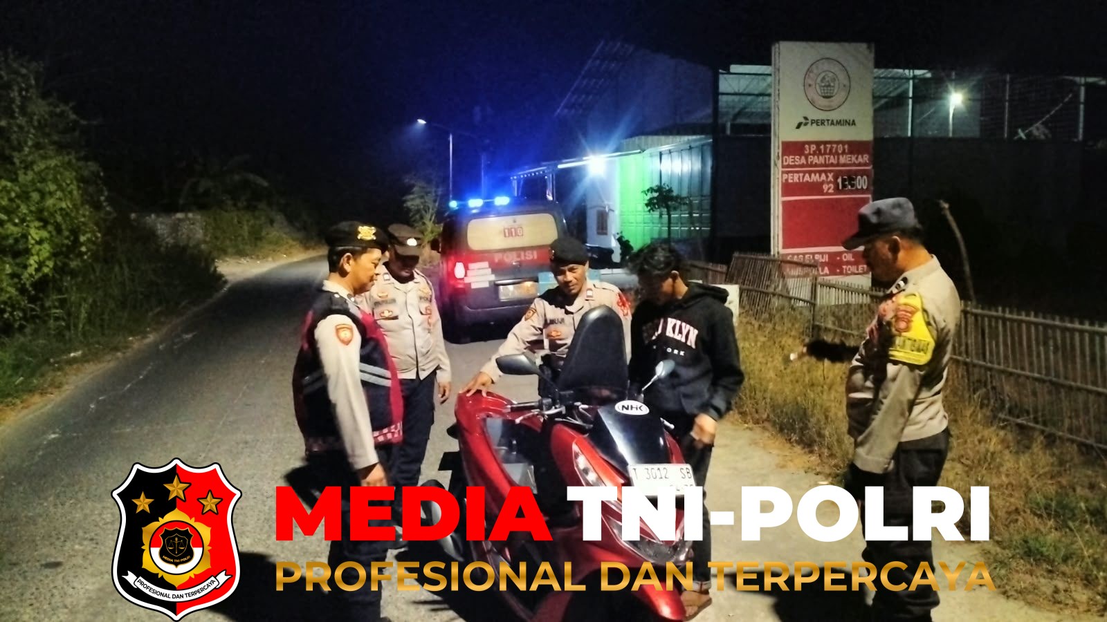Polsek Muaragembong - Polsek Muaragembong Gelar Patroli Biru, Antisipasi 3C, Tawuran dan Kejahatan Jalanan