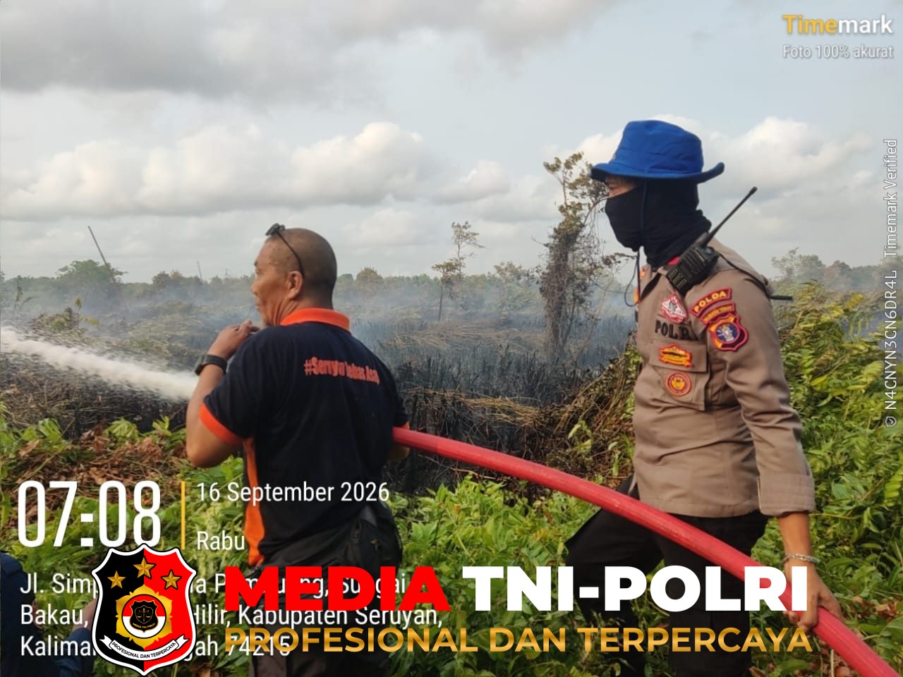 Karhutla - Titik Api Terdeteksi di Sungai Bakau, Satgas Karhutla Seruyan Bergerak Cepat Lakukan Pemadaman