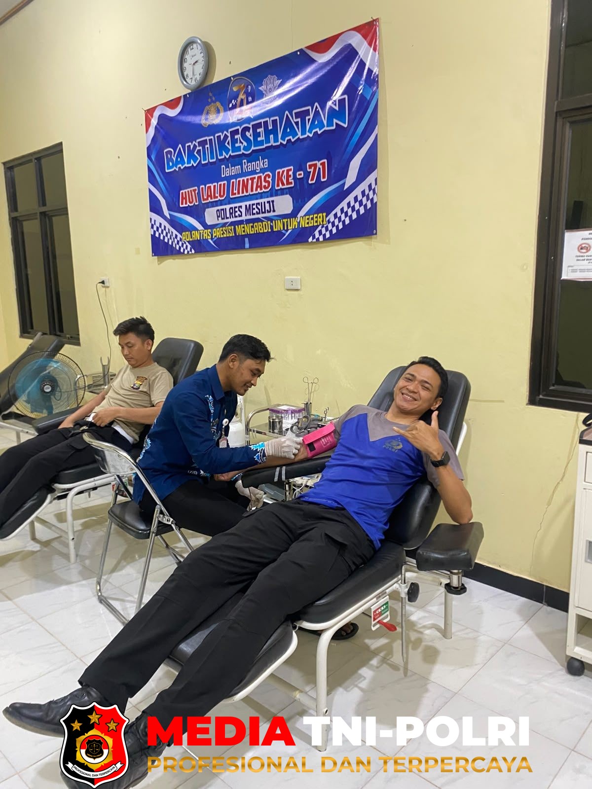 Polres Mesuji - Peringati HUT Lalu Lintas Bhayangkara ke-71, Sat Lantas Polres Mesuji Gelar Bakti Kesehatan