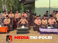 Polres Mesuji - Sat Binmas Polres Mesuji Hadiri Apel Besar Peringatan Hari Pramuka ke-65 Tingkat Kabupaten Mesuji