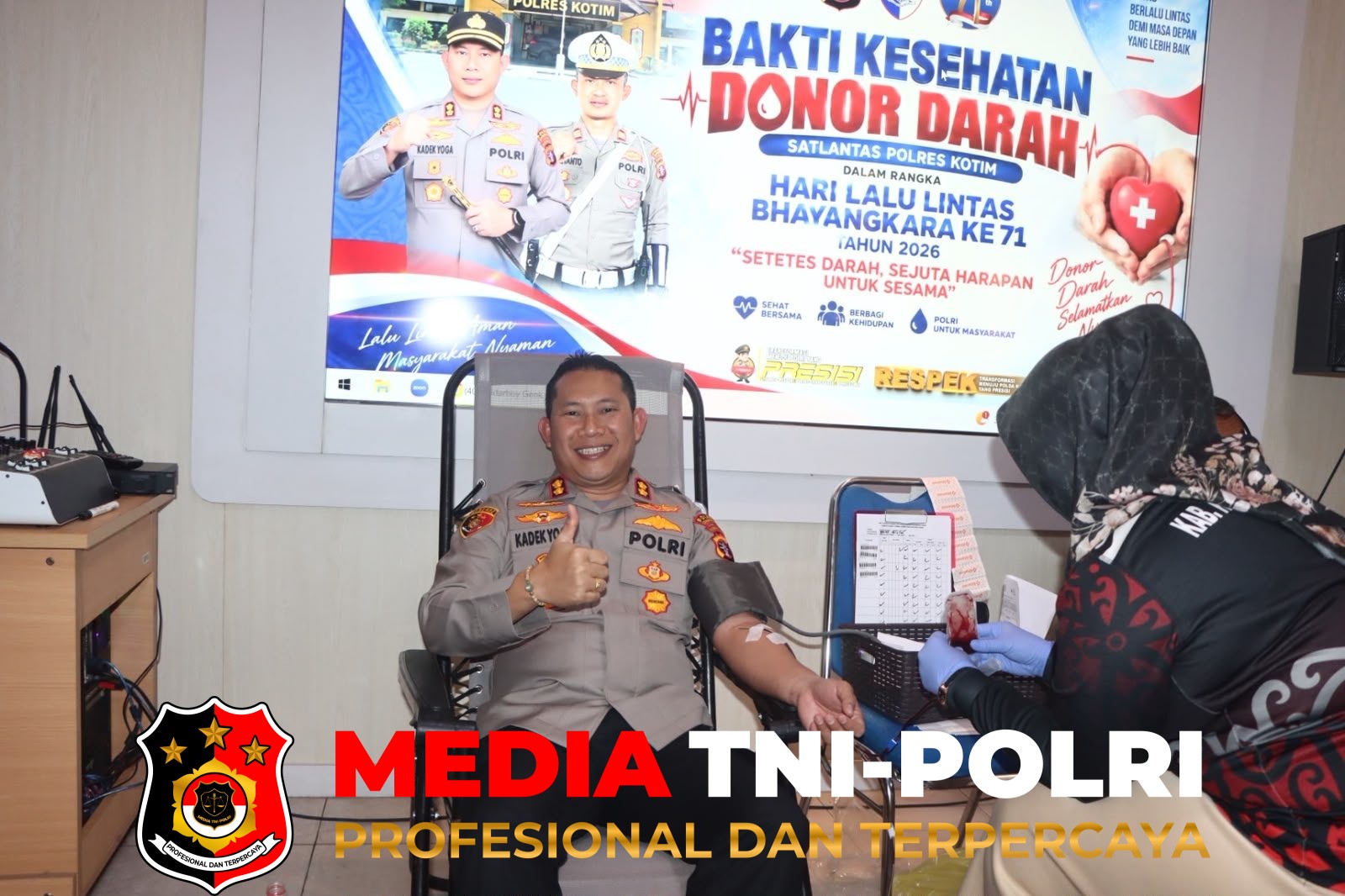 Polres Kotim - Satlantas Polres Kotim Gelar Bakti Kesehatan Donor Darah Sambut Hari Lalu Lintas Bhayangkara ke-71