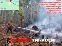 Polres Kotim - Polsek Mentaya Hulu Polres Kotim Berjibaku Padamkan Firespot di Desa Tangar dan Desa Tumbang Kaminting
