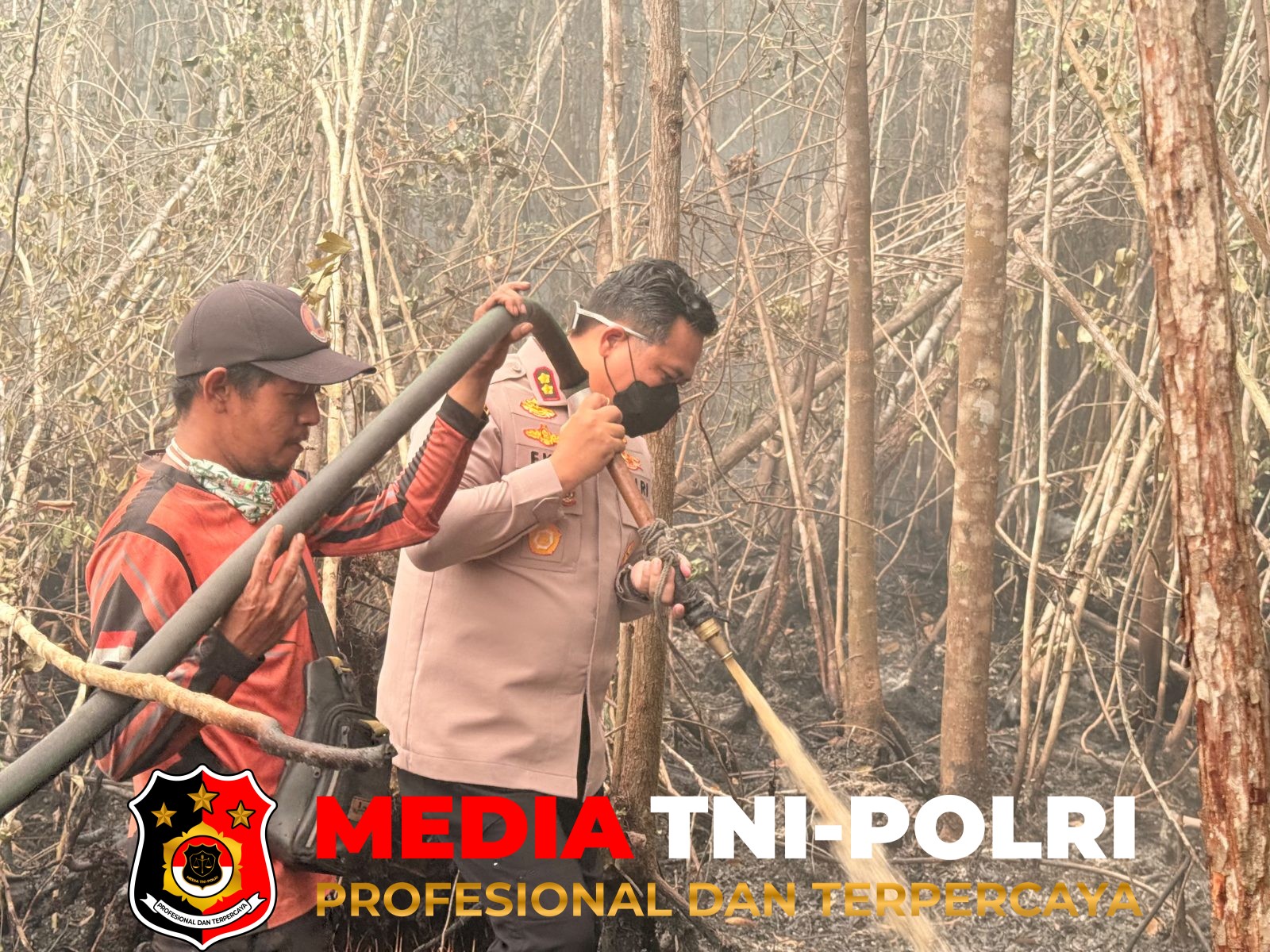Polres Barsel - Tim Gabungan Polres Barsel Lakukan Ground Check dan Pemadaman Karhutla