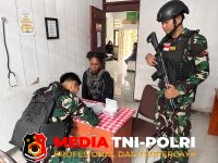 Yonif 645 - Satgas Yonif 645 GTY Pos Muara Nawa Laksanakan Kegiatan Yankes Ke Rumah Masyarakat Bersama Puskesmas Airu ‎
