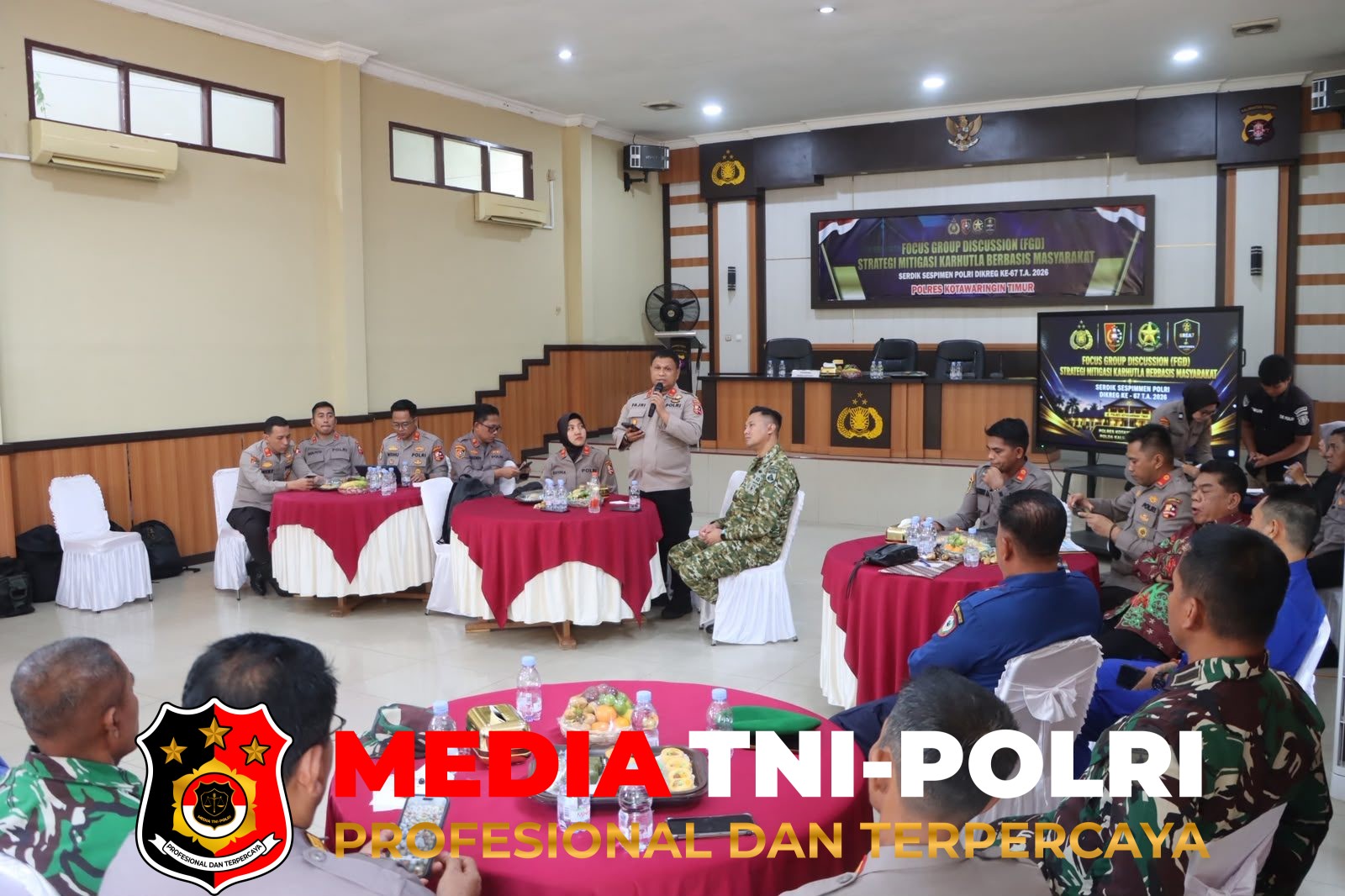 Polres Kotim - FGD Strategi Mitigasi Karhutla Berbasis Masyarakat Digelar di Polres Kotim Oleh Pokjar XI Sespimmen Dikrek Ke 67