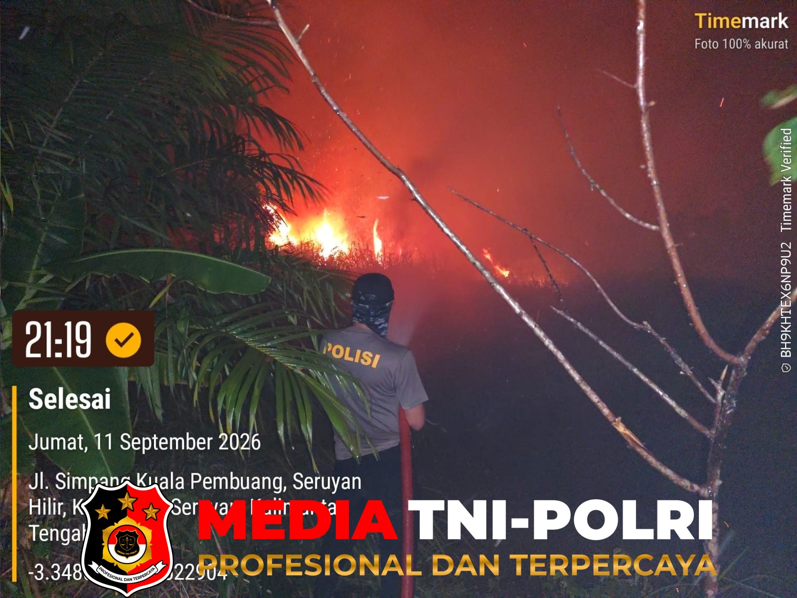 Karhutla - Cegah Karhutla Meluas, Tim Gabungan Seruyan Padamkan Titik Api di Kuala Pembuang