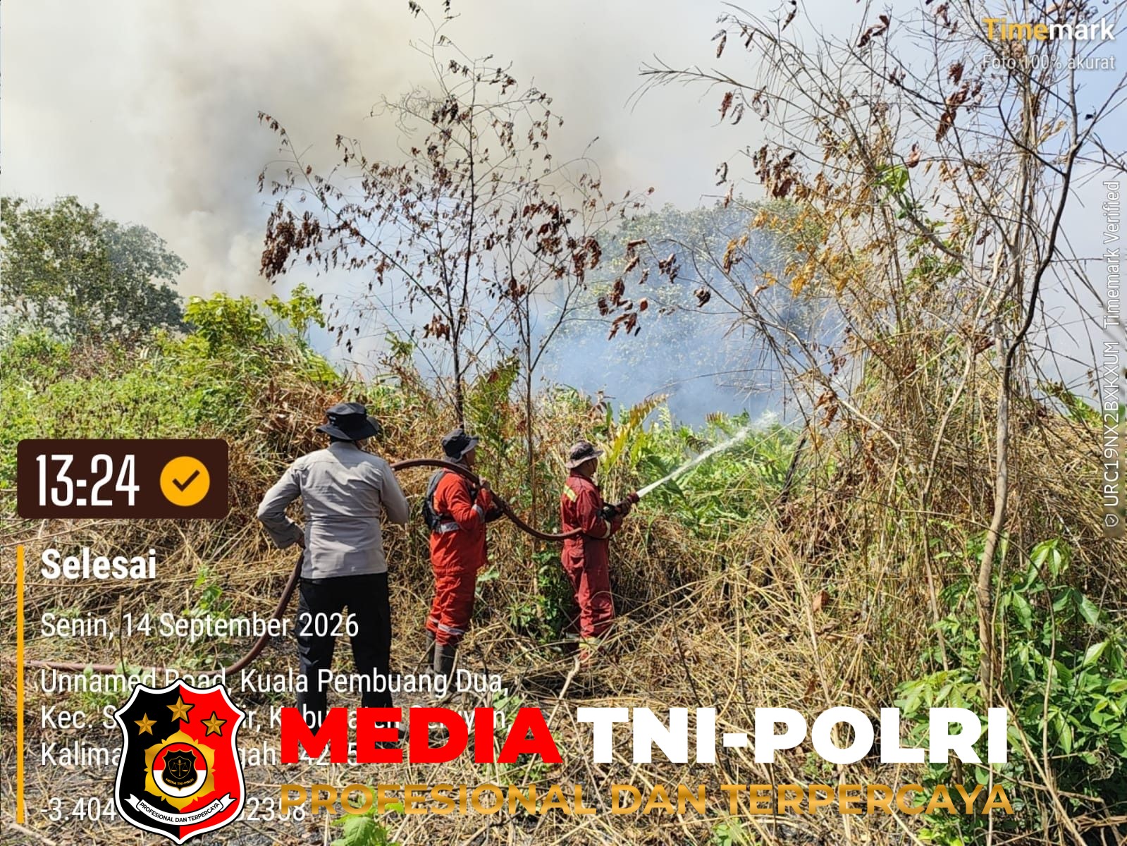 Karhutla - Respons Cepat, 20 Personel Gabungan Padamkan Karhutla 4 Hektare di Kuala Pembuang II