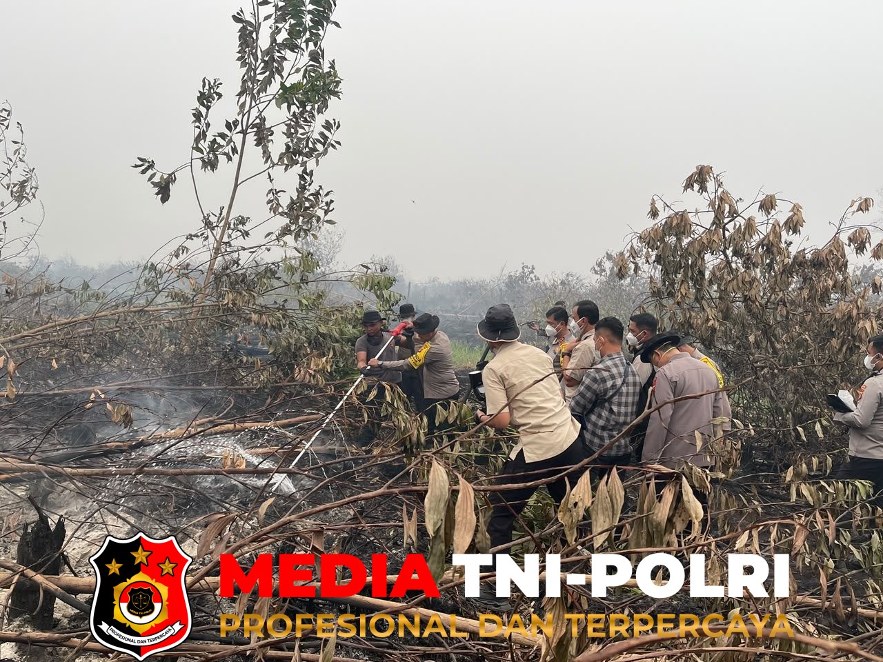 Karhutla - Bersama Aslog Kapolri, Kapolda Kalteng Cek Pemadaman Karhutla dengan Cairan X-Fire