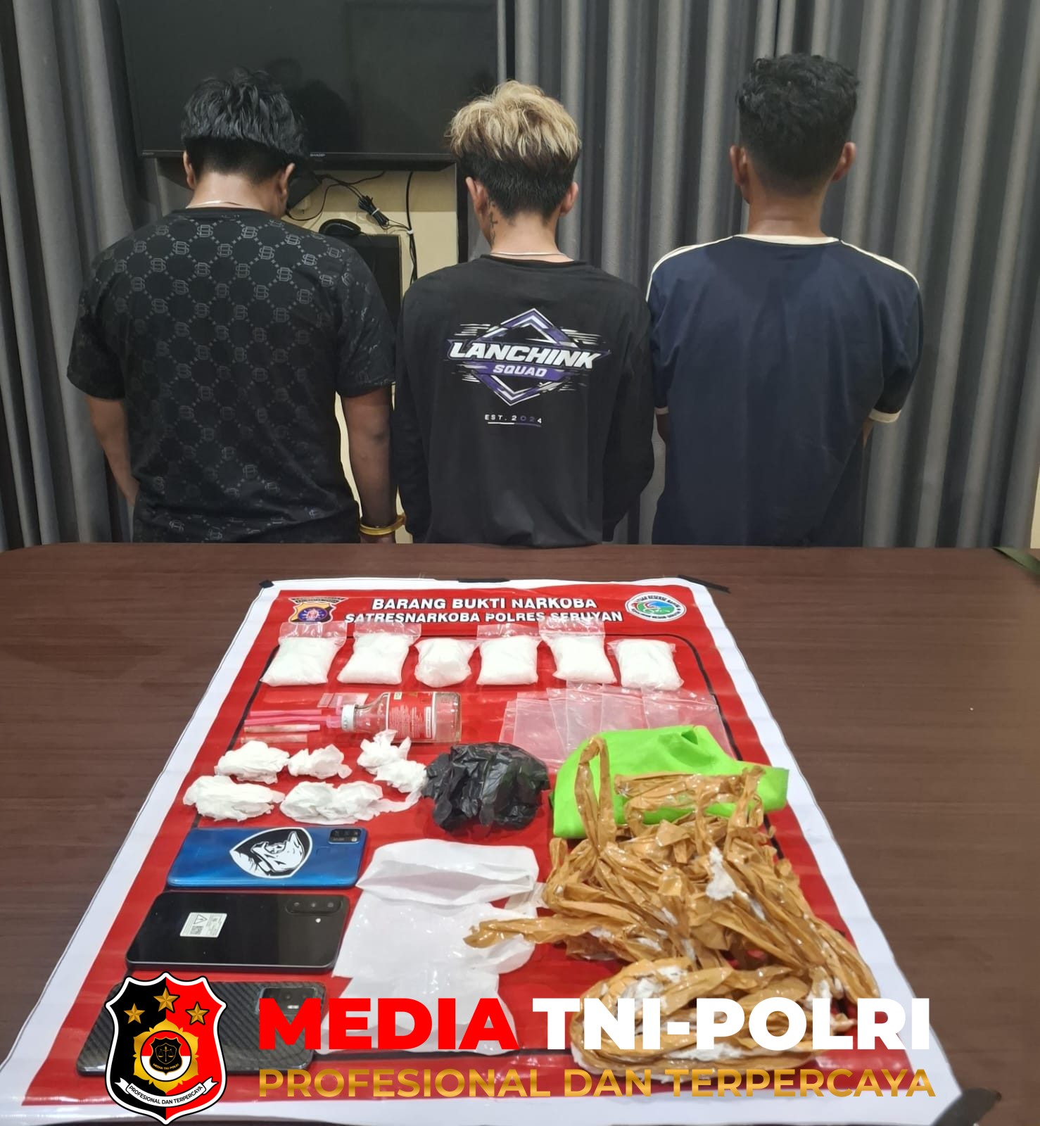 Polres Seruyan - 593 Gram Sabu Diamankan, Tiga Terduga Pengedar Dibekuk Satresnarkoba Polres Seruyan di Pembuang Hulu I