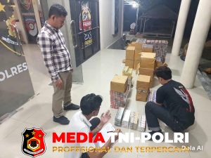 Polres Mesuji - Unit II Tipidter Sat Reskrim Polres Mesuji Gagalkan Penyelundupan 118.400 Batang Rokok Ilegal