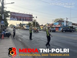 Jaga Kamseltibcarlantas, Polres Lampung Utara Sebar Personel di Sejumlah Titik