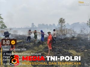Gerak Cepat, Polres Seruyan dan Tim Satgas Karhutla Seruyan Padamkan Api di Pematang Kambat