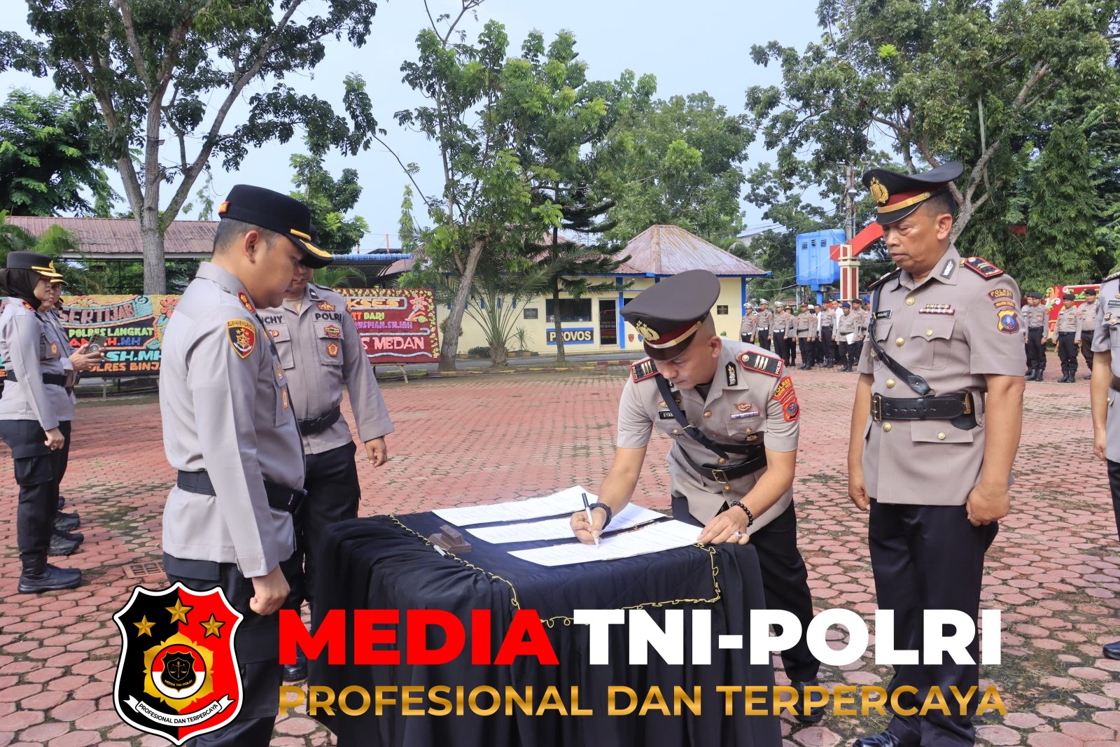 Kapolres Langkat - Kapolres Langkat Pimpin Sertijab Kasat Reskrim, Kasat Narkoba dan Kapolsek