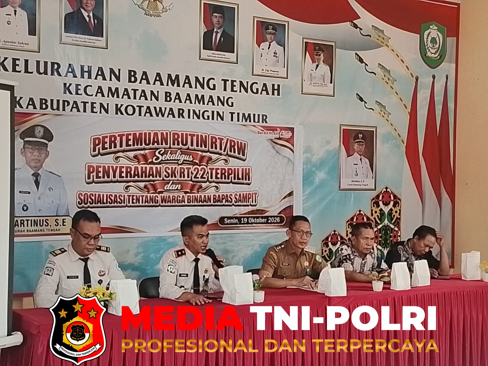Serah Terima - Serah Terima Ketua RT 22 Baamang Tengah dan Sosialisasi tentang warga Binaan Bapas Sampit