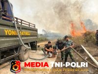 Yonif 147/KGJ - Pos Kotis Satgas Yonif 147/KGJ Bersama Warga Bergerak Cepat Padamkan Karhutla di Distrik Meyado