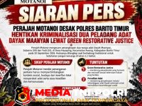 Polres Bartim - Perajah Motanoi Desak Polres Bartim Hentikan Proses Hukum Dua Peladang Adat Dayak Maanyan