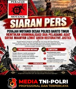 Perajah Motanoi Desak Polres Bartim Hentikan Proses Hukum Dua Peladang Adat Dayak Maanyan