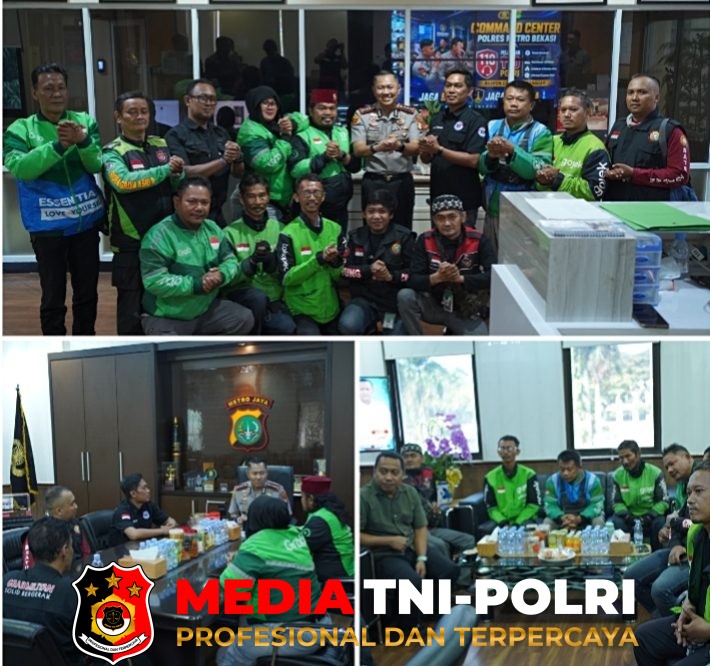 Kapolres Metro - Kapolres Metro Bekasi Gelar Audiensi Bersama Komunitas Ojek Online, Perkuat Sinergi dan Komunikasi dalam Menjaga Kamtibmas