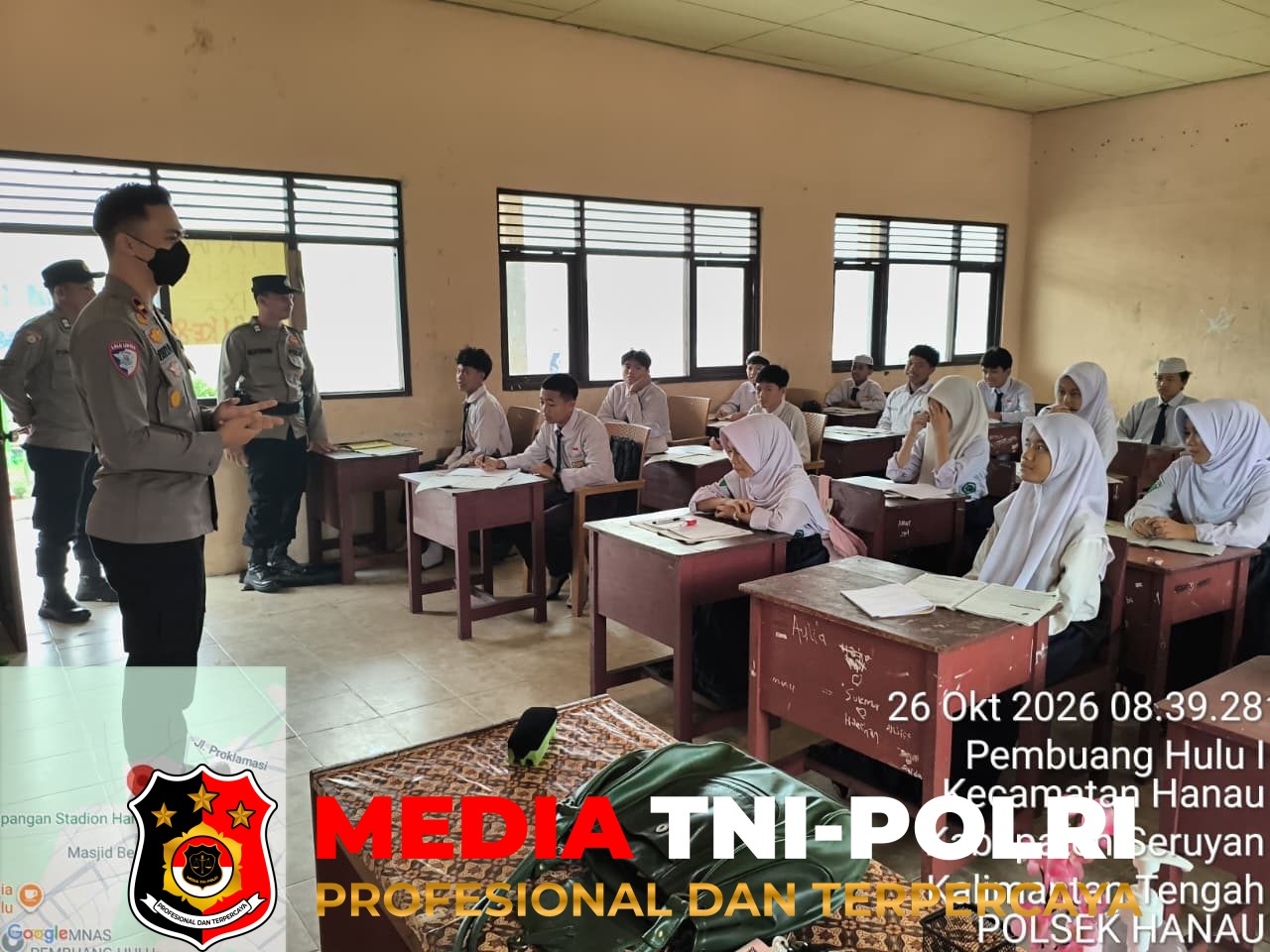 Polsek Hanau - Gelar Kegiatan Polisi Peduli Pendidikan, Polsek Hanau Ajak Pelajar Jauhi Perkelahian dan Perundungan